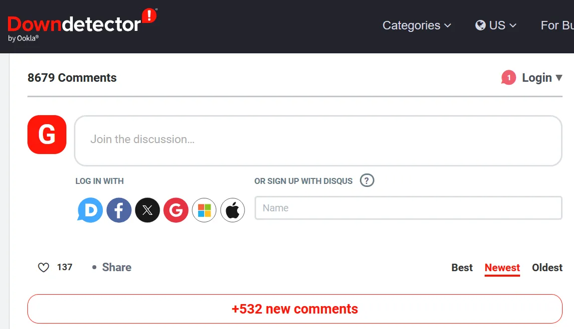 discord down — GB news