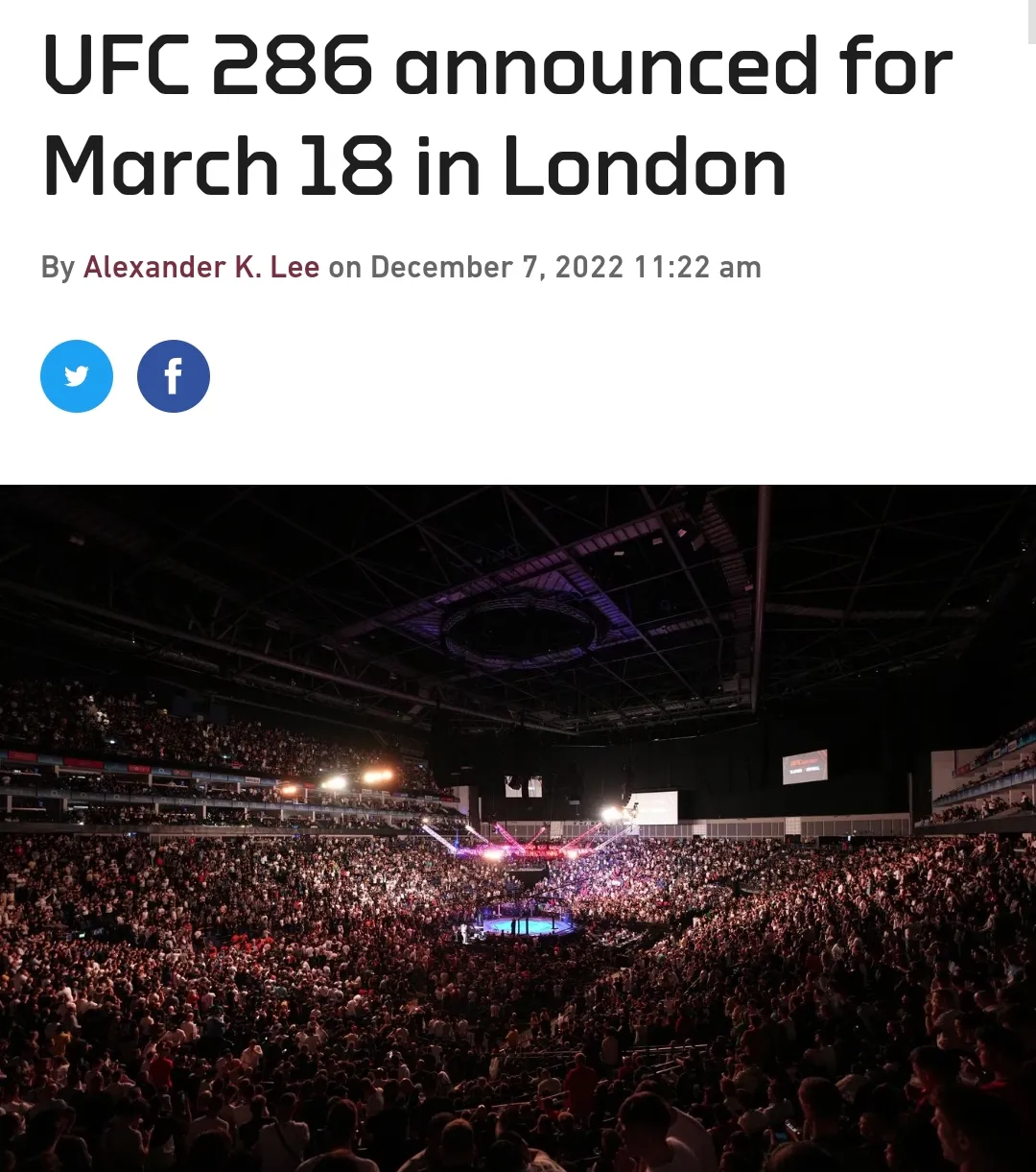 ufc london — GB news