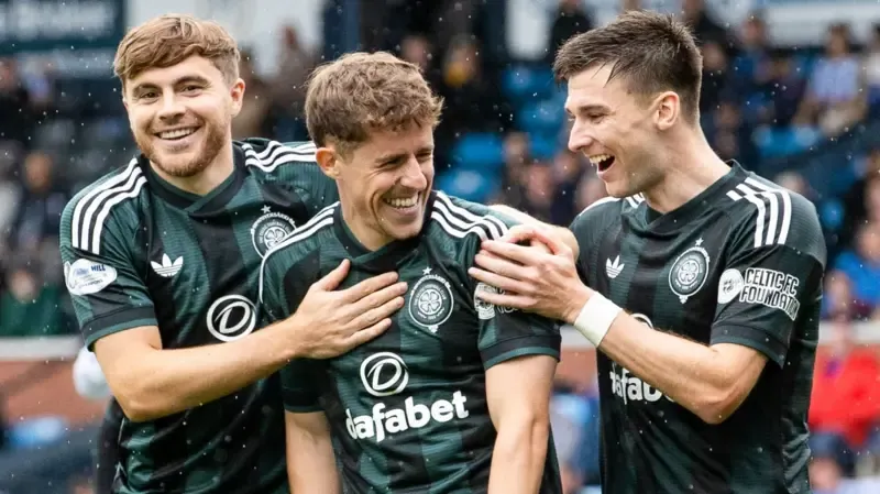 Celtic players celebrating