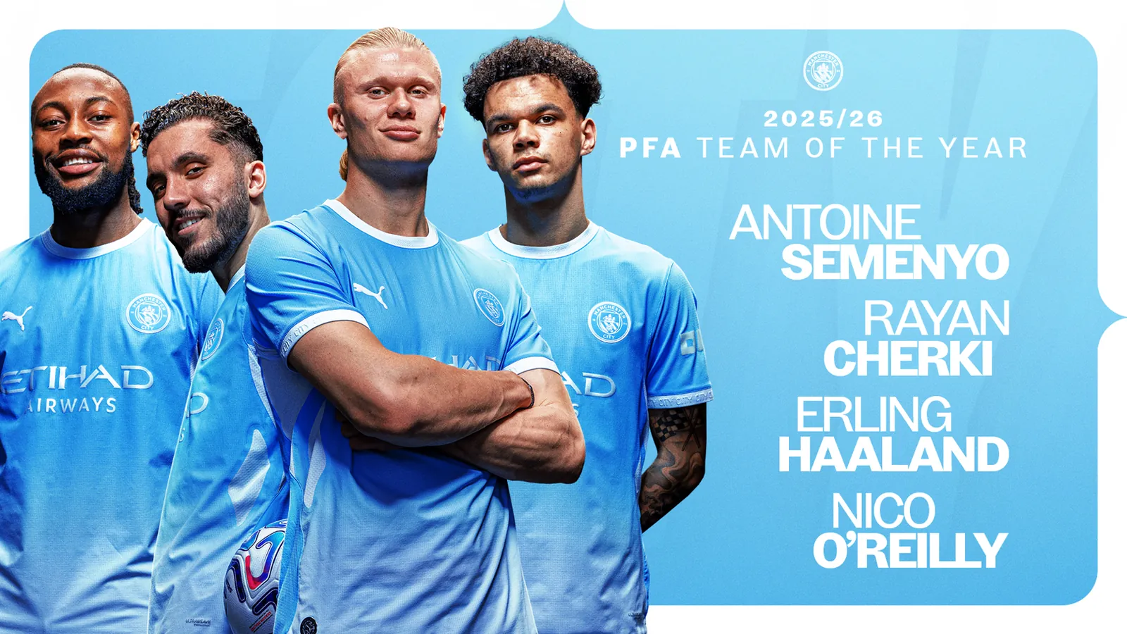 City quartet named in PFA team of the season
