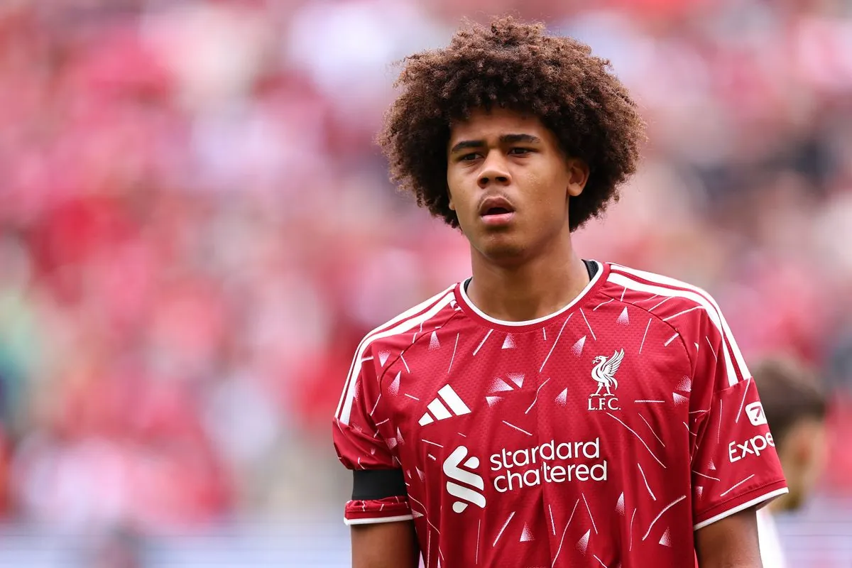LIVERPOOL, ENGLAND - AUGUST 9: Ifeanyi Ndukwe of Liverpool during the during the pre-season friendly match between Liverpool FC and AS Monaco at Anfield on August 9, 2026 in Liverpool, England. (Photo by Robbie Jay Barratt - AMA/Getty Images)